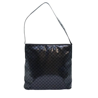 Luxury CELINE Macadam Canvas Enamel Shoulder Bag Black 80084