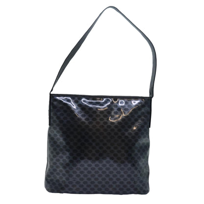 Luxury CELINE Macadam Canvas Enamel Shoulder Bag Black 80084