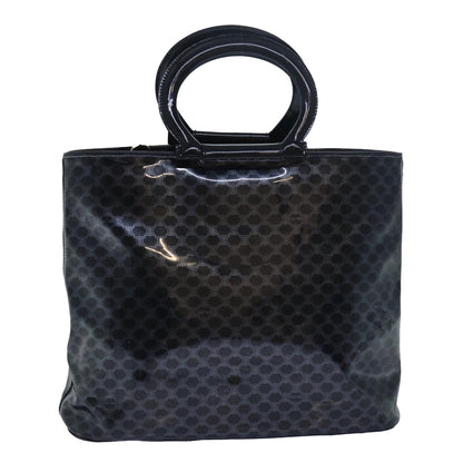 Luxury CELINE Macadam Canvas Hand Bag Enamel Black 80085