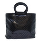 Luxury CELINE Macadam Canvas Hand Bag Enamel Black 80085