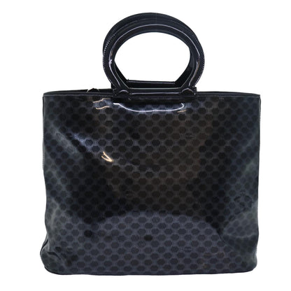Luxury CELINE Macadam Canvas Hand Bag Enamel Black 80085