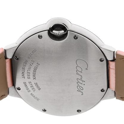 Stainless Steel Alligator 36mm Ballon Bleu De Cartier Quartz Watch