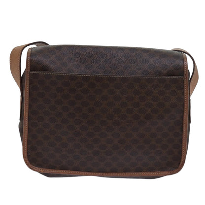 Luxury CELINE Macadam Canvas Shoulder Bag PVC Leather Beige 80231