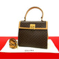 CELINE Shoulder Bag Leather, PVC Brown Macadam Blason Triomphe Pattern logo ring Metal Women