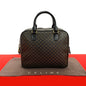 CELINE Handbag Leather, PVC black Macadam Blason Triomphe Pattern Women