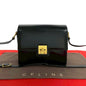 CELINE Shoulder Bag Calfskin, Leather black logo ringMetal Women