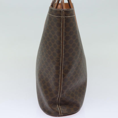 Luxury CELINE Macadam Canvas Hand Bag PVC Leather Brown 80613