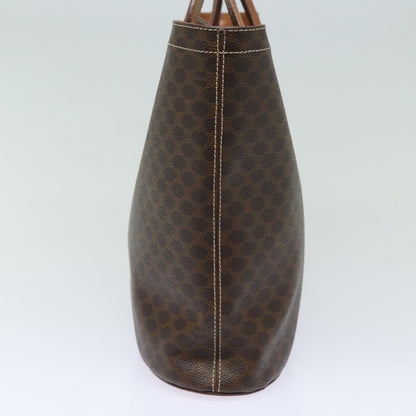 Luxury CELINE Macadam Canvas Hand Bag PVC Leather Brown 80613