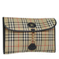 Luxury BurberrySs Nova Check Clutch Bag Canvas Beige Auth 80704