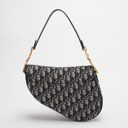 Dior Saddle Bag Medium Shoulder Bag Blue Oblique Jacquard With Shoulder Strap From 2019 Rovelle Bags