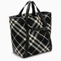 Burberry With Pattern Check Black Tote Bag