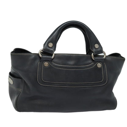 Luxury CELINE Hand Bag Leather Black 80876