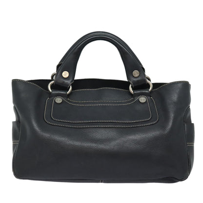 Luxury CELINE Hand Bag Leather Black 80876