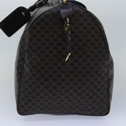 Luxury CELINE Macadam Canvas Boston Bag PVC Leather Black 80880