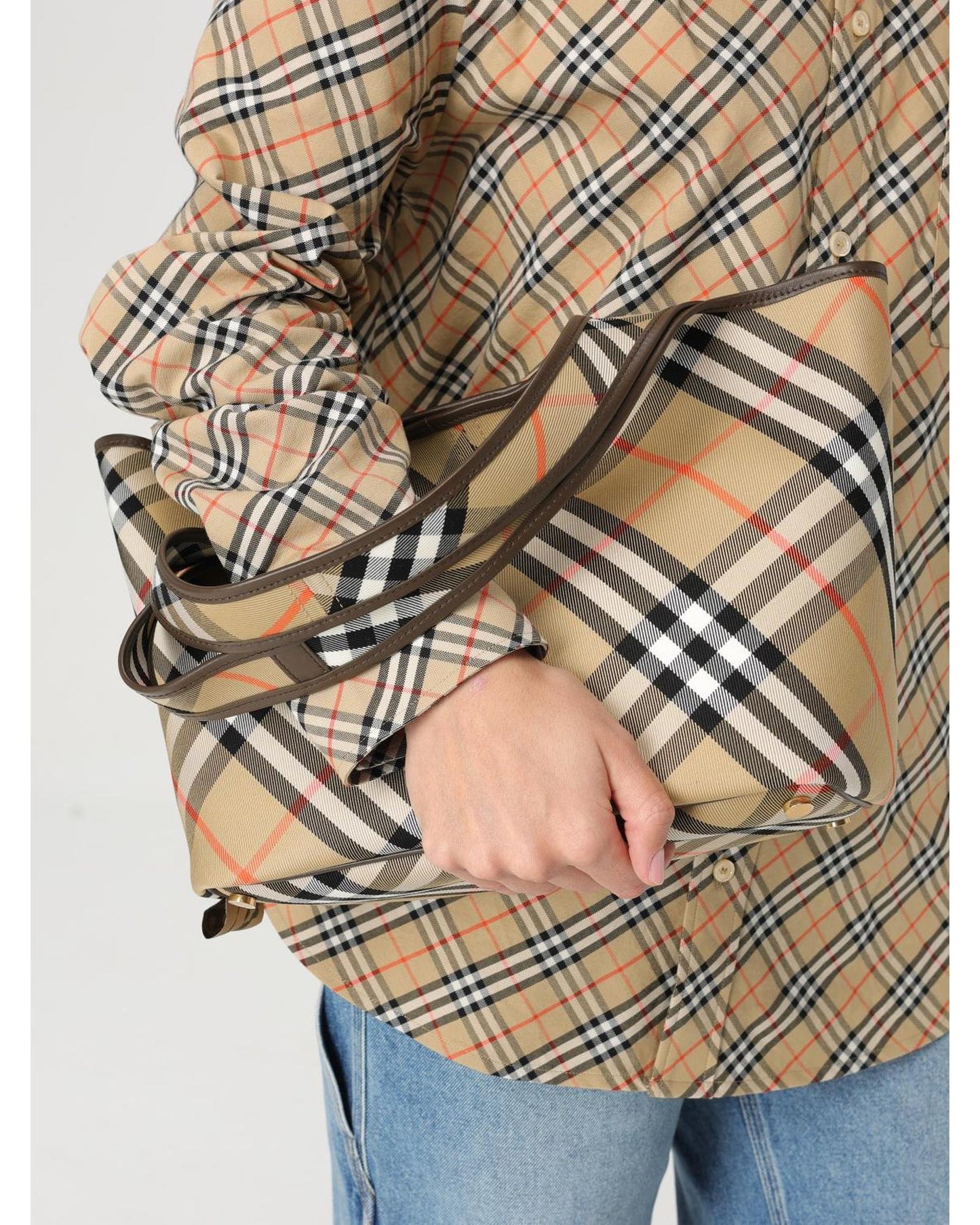 Burberry Print Women Check Beige Shoulder Bag