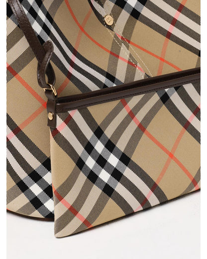 Burberry Print Women Check Beige Shoulder Bag