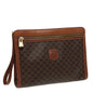 Luxury CELINE Macadam Canvas Clutch Bag PVC Leather Brown 80976