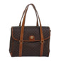 Luxury CELINE Macadam Canvas Shoulder Bag PVC Leather Brown 80995