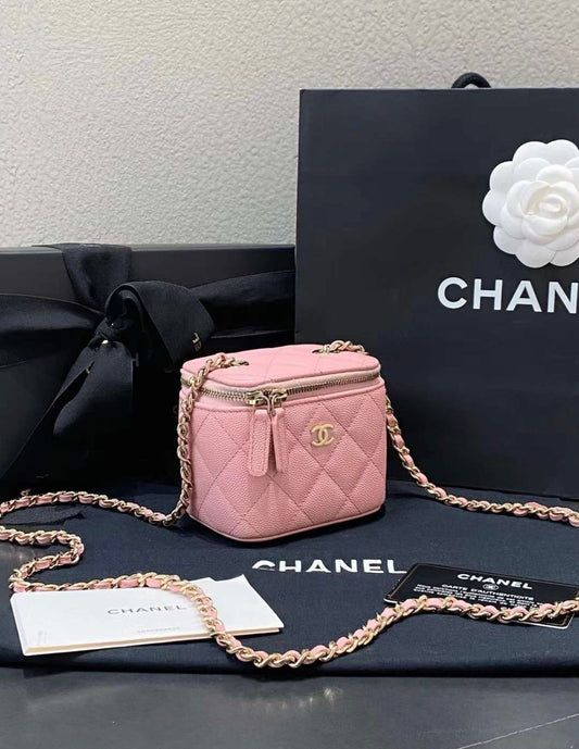 Chanel Vanity Caviar Gold Clutch Rovelle Bags