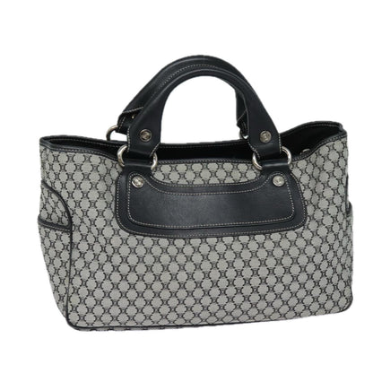 Luxury CELINE Triomphe Hand Bag Canvas Navy 81135