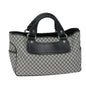 Luxury CELINE Triomphe Hand Bag Canvas Navy 81135