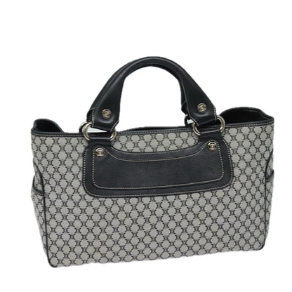 Luxury CELINE Triomphe Hand Bag Canvas Navy 81135