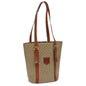 Luxury CELINE Macadam Canvas Shoulder Bag Beige 81194