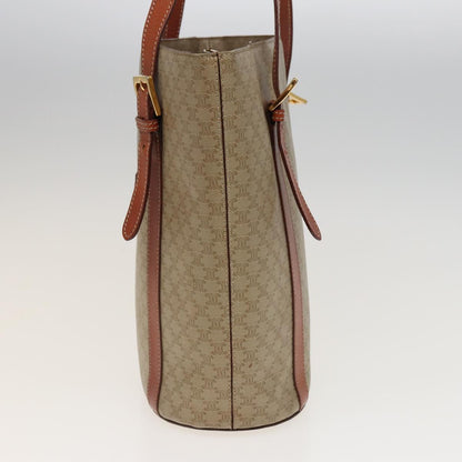 Luxury CELINE Macadam Canvas Shoulder Bag Beige 81194