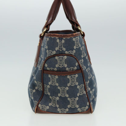 Luxury CELINE Macadam Canvas Hand Bag Blue 81368
