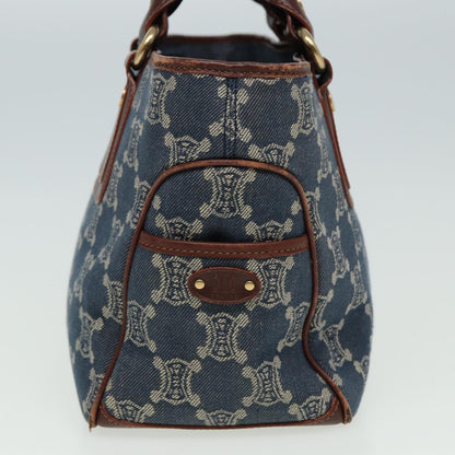 Luxury CELINE Macadam Canvas Hand Bag Blue 81368