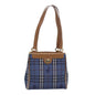 Luxury BurberrySs Nova Check Tote Bag PVC Leather Blue Auth 81458