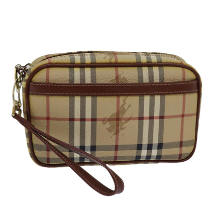 Burberry Nova Auth Leather Beige Clutch Bag
