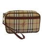 Burberry Nova Auth Leather Beige Clutch Bag