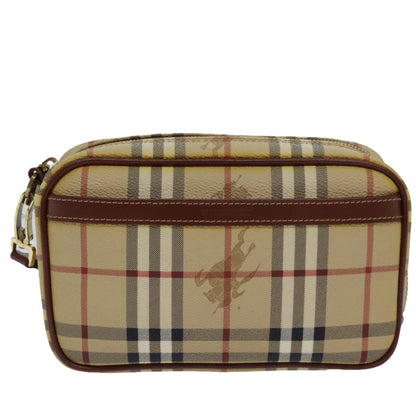 Burberry Nova Auth Leather Beige Clutch Bag