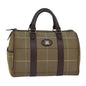Luxury BurberrySs Nova Check Boston Bag Canvas Beige Auth 81659