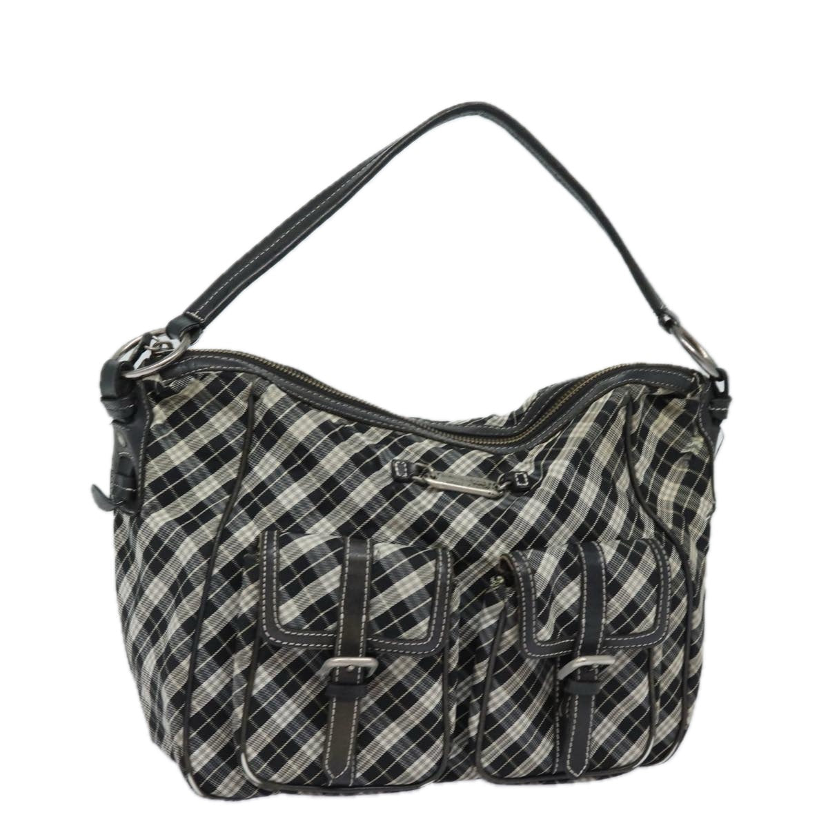 Burberry Nova Label Canvas Black Shoulder Bag