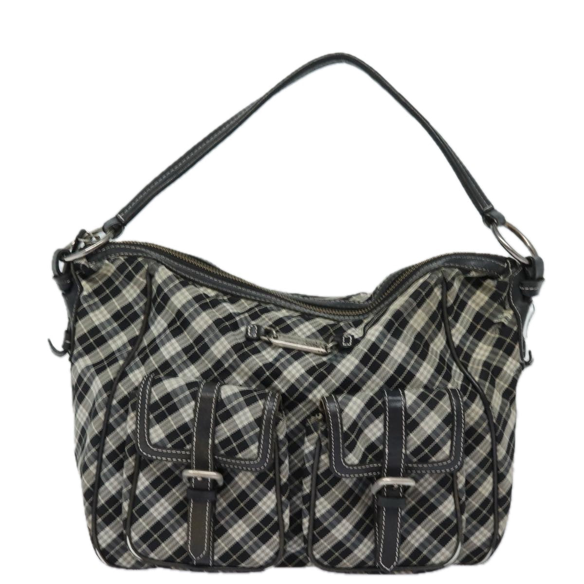 Burberry Nova Label Canvas Black Shoulder Bag
