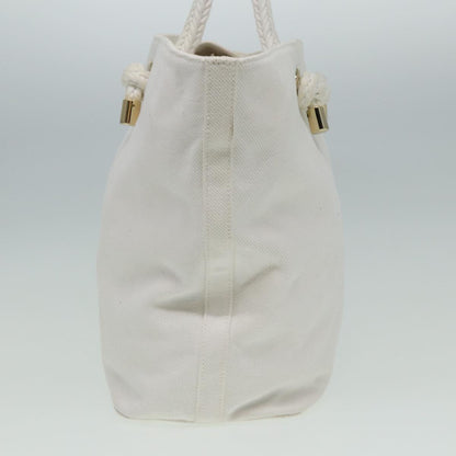 Luxury Burberry Tote Bag Canvas White Auth 81965