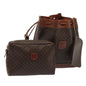 Luxury CELINE Macadam Canvas Clutch Bag Shoulder Bag PVC Leather 2Set Brown 81986
