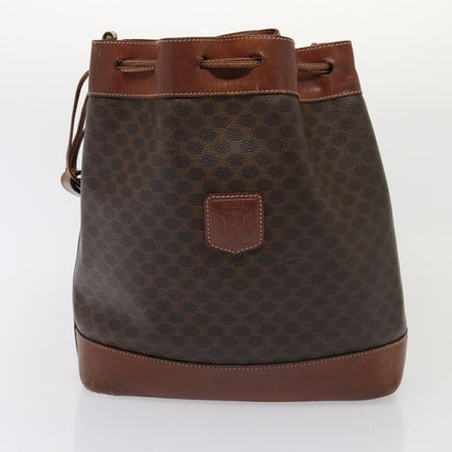 Luxury CELINE Macadam Canvas Clutch Bag Shoulder Bag PVC Leather 2Set Brown 81986