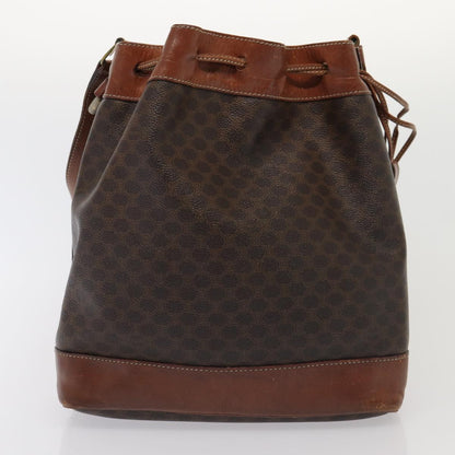 Luxury CELINE Macadam Canvas Clutch Bag Shoulder Bag PVC Leather 2Set Brown 81986