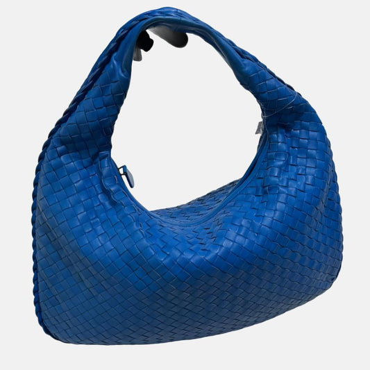 Bottega Veneta Veneta Hobo Medium Royal Blue Intrecciato Leather Bag 40cm