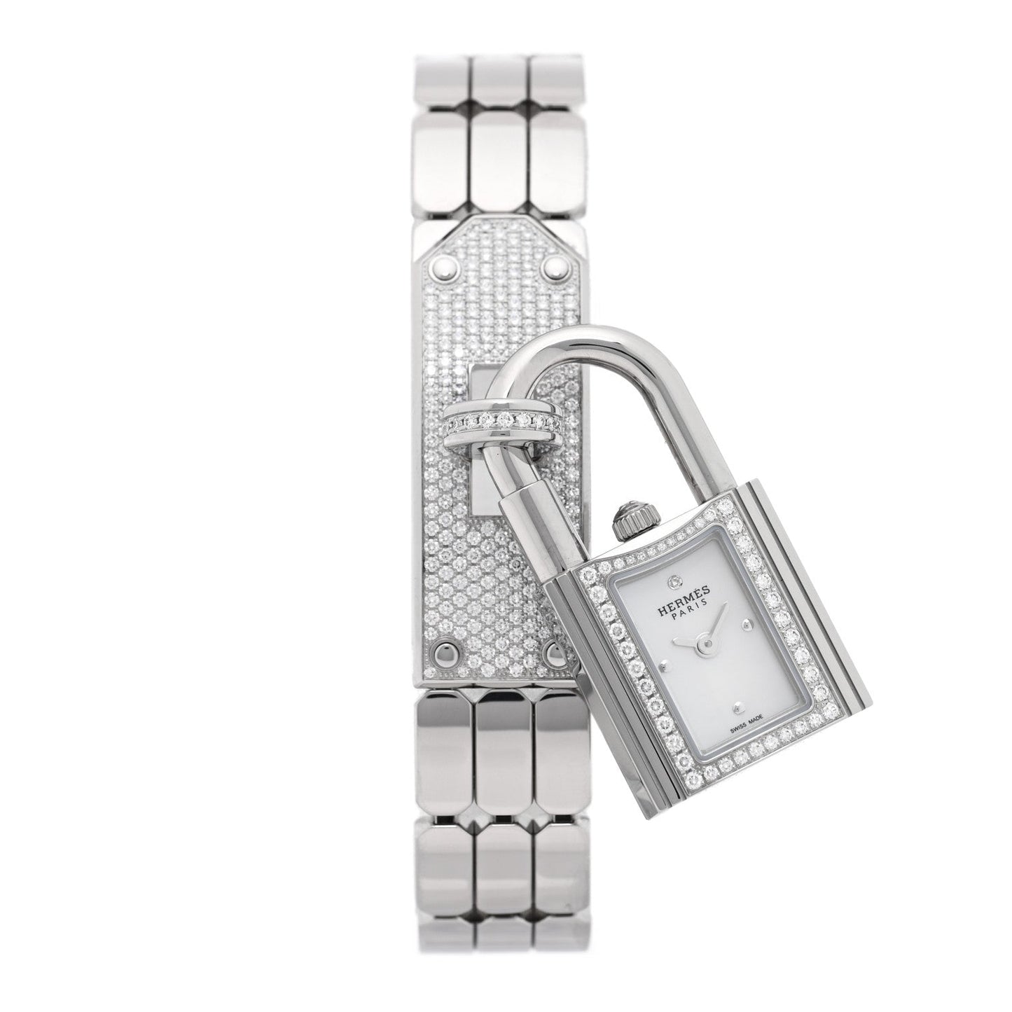 Stainless Steel Diamond Pave 16mm Kelly Quartz Watch