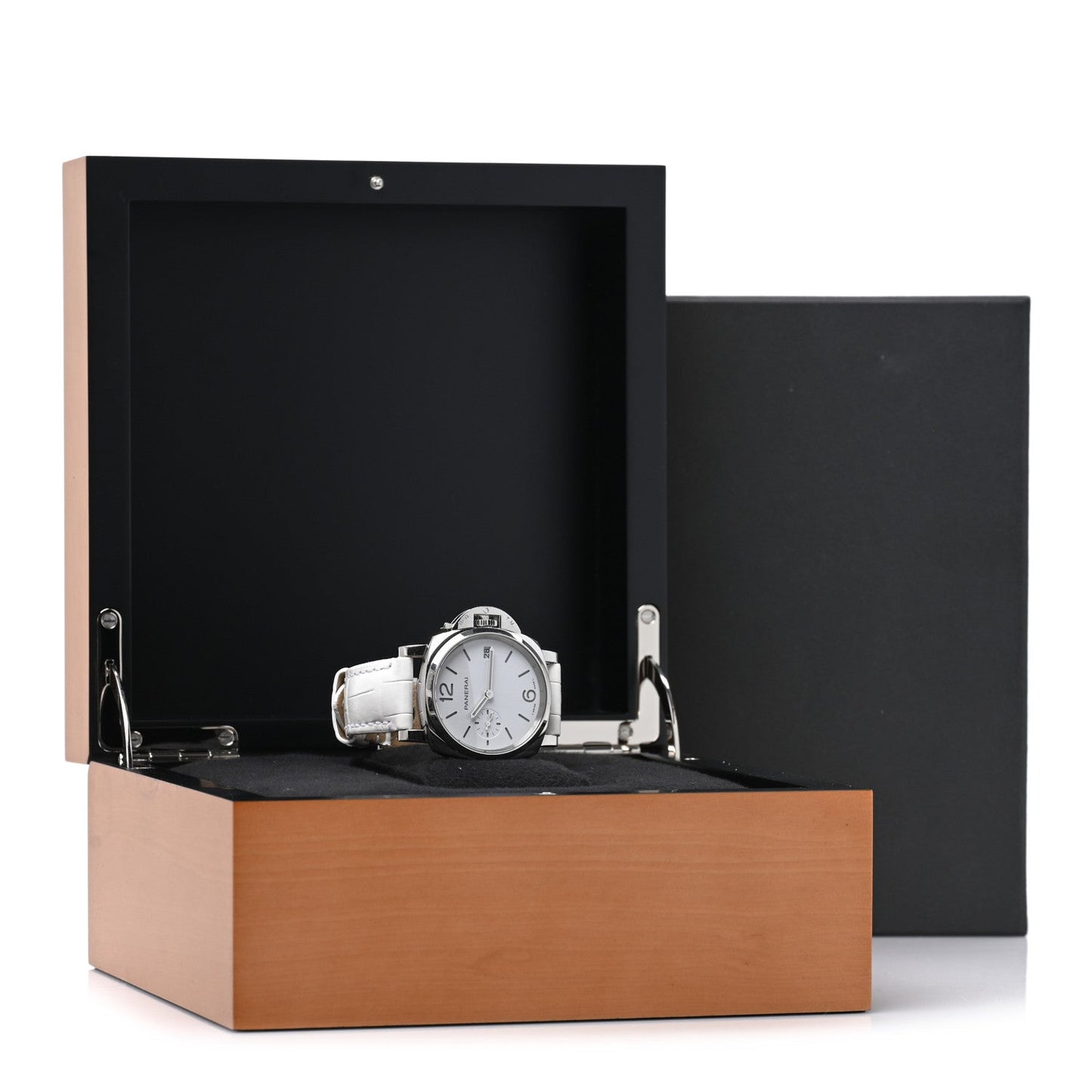 Stainless Steel Alligator 38mm Luminor Due Luna Rossa Automatic Watch White PAM01306