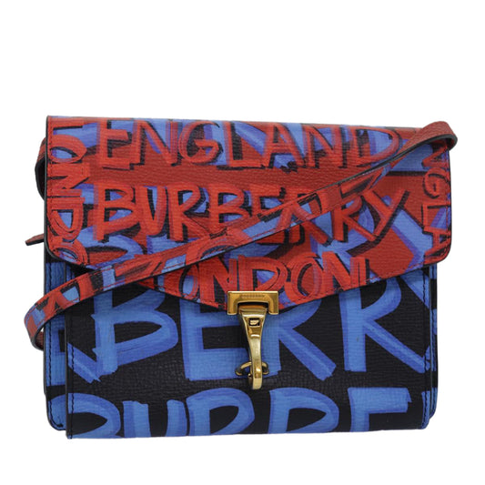 Burberry Graffiti Auth Leather Red Shoulder Bag