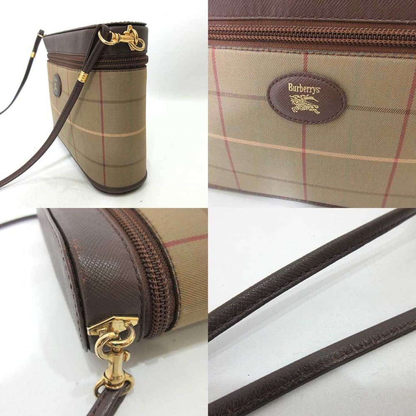 Burberry Brand Canvas Brown Shoulder Bag Style 5