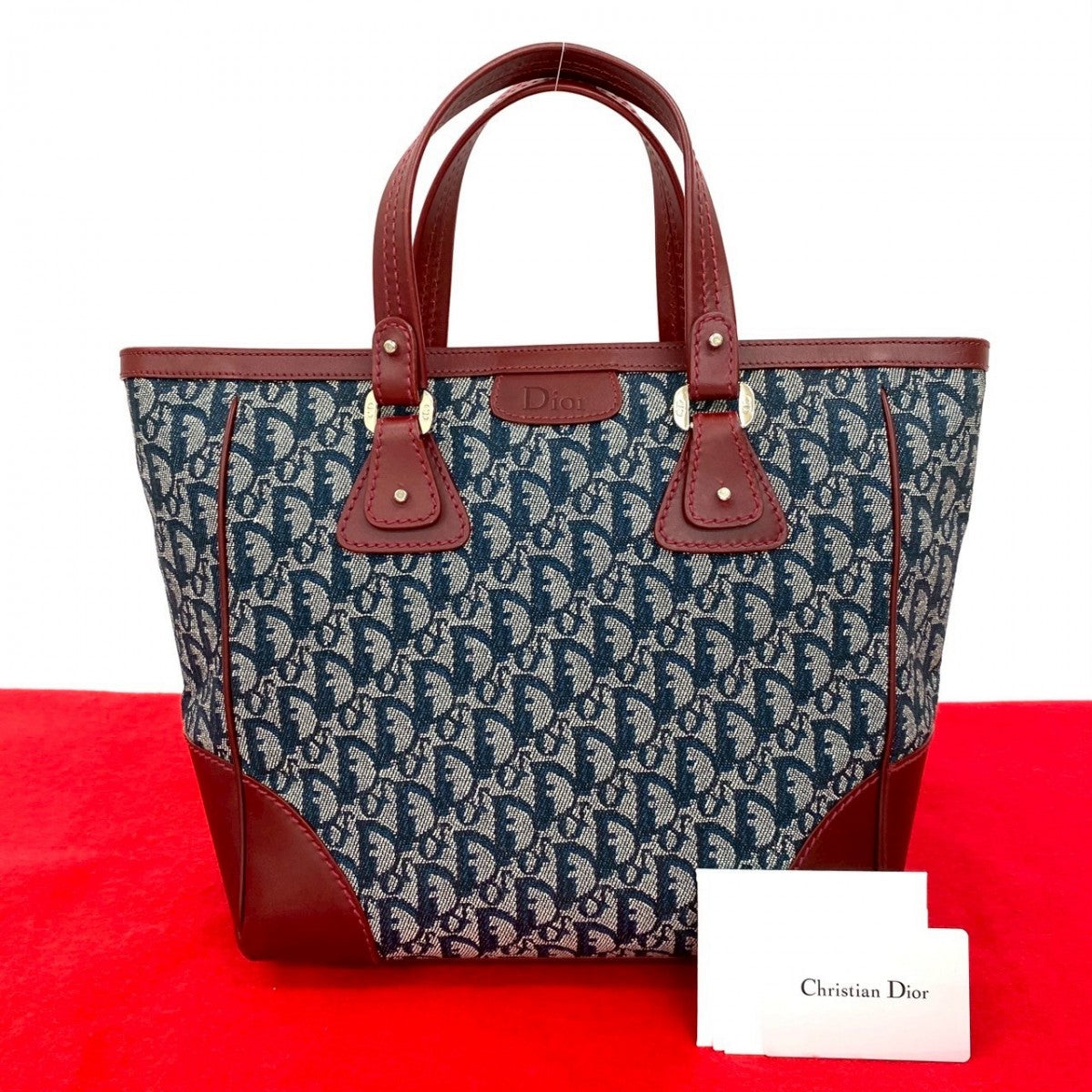 Dior Handbag canvas wine-red Rovelle Bags