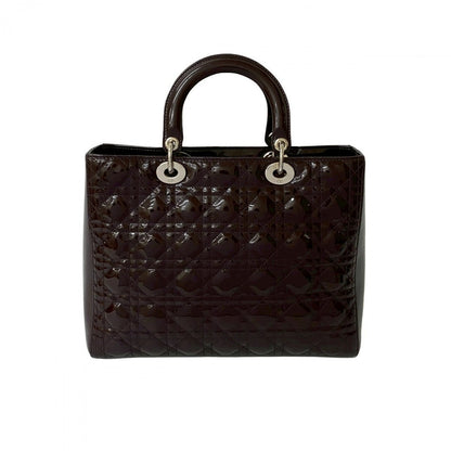 Dior Shoulder Bag Patent leather Brown Lady Dior Rovelle Bags