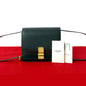 CELINE Shoulder Bag leather green Classic box small