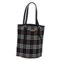 Luxury BurberrySs Nova Check Blue Label Tote Bag Nylon Leather Black Auth 83195